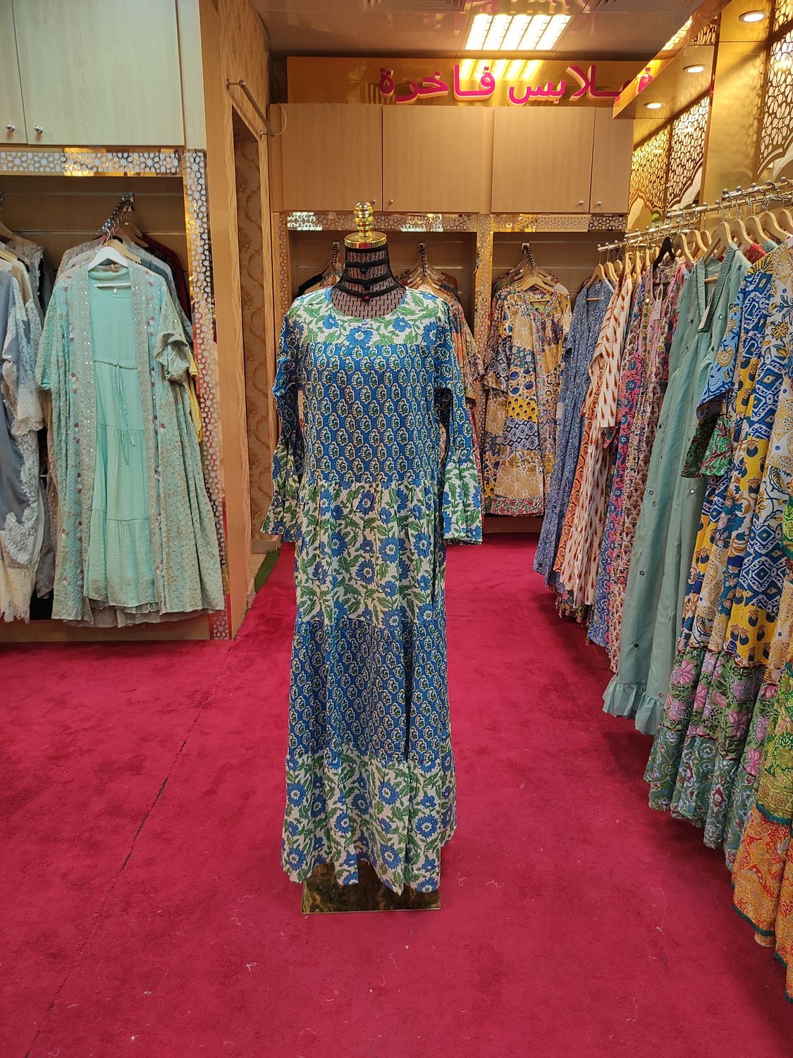 S/M Moon Crystal Printed Dress 57&quot; Long Jalabiya