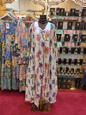 L/XL   Meher Crystal White Cotton Dress 56&quot; Long Jalabiya
