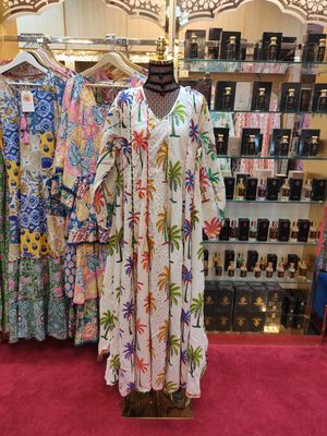 L/XL   Meher Crystal White Cotton Dress 56&quot; Long Jalabiya