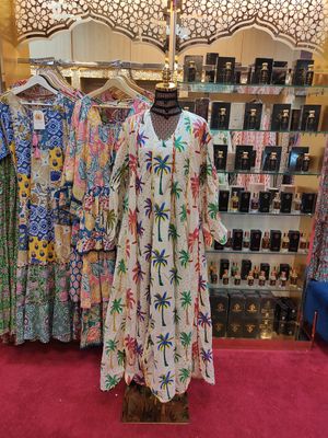 L/XL   Meher Crystal White Cotton Dress 56&quot; Long Jalabiya