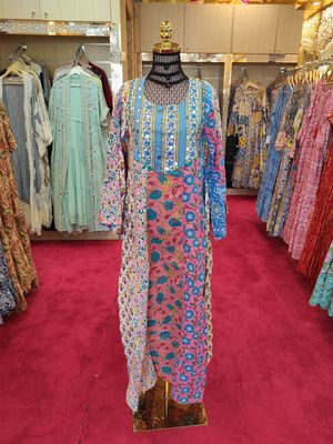 XS/S Malaysia Printed Cotton Dress 54&quot; Long Jalabiya