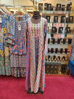 S/M Malaysia Printed Cotton Dress 57&quot; Long Jalabiya