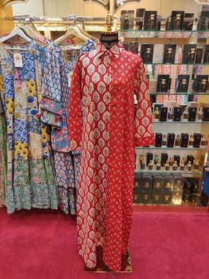 S/M Singapore Printed Cotton Dress 57&quot; Long Jalabiya