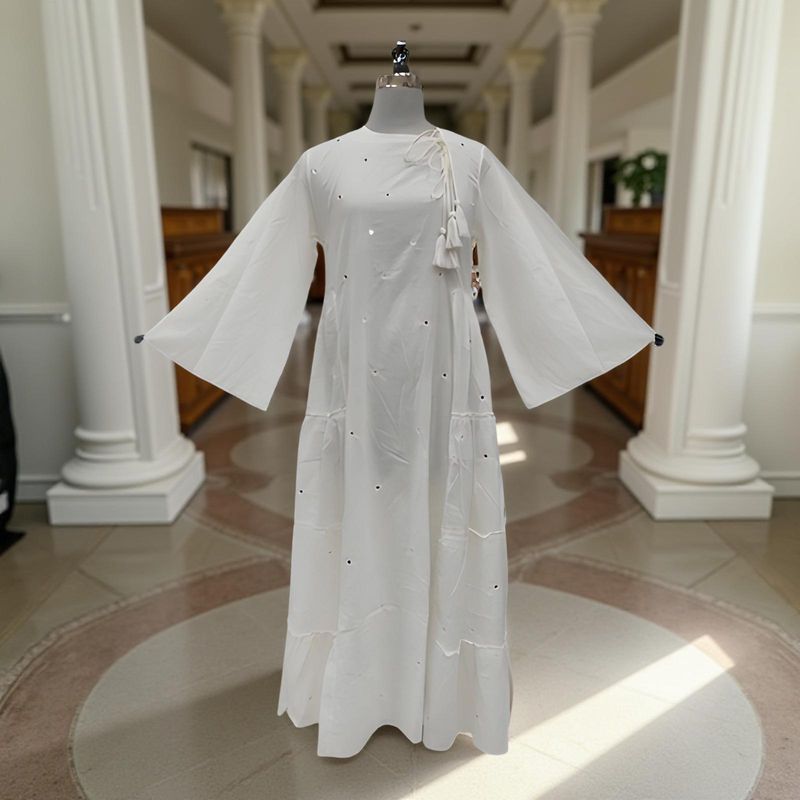 Cotton Jalabiya Dress Cindrella White 01