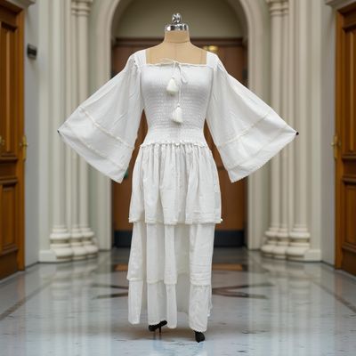 Cotton Jalabiya Dress Rahima White 01