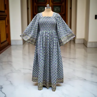 Cotton Jalabiya Dress Elzina Crystal 01