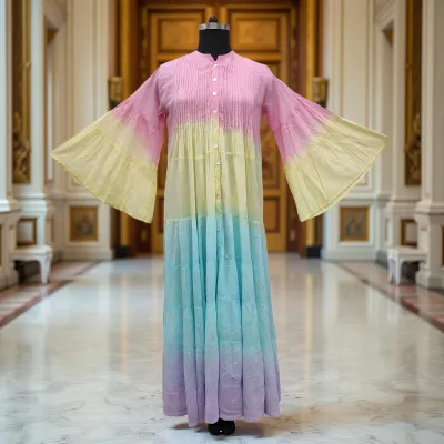 Cotton Jalabiya Dress Halisa Tie Dye Crystal 01