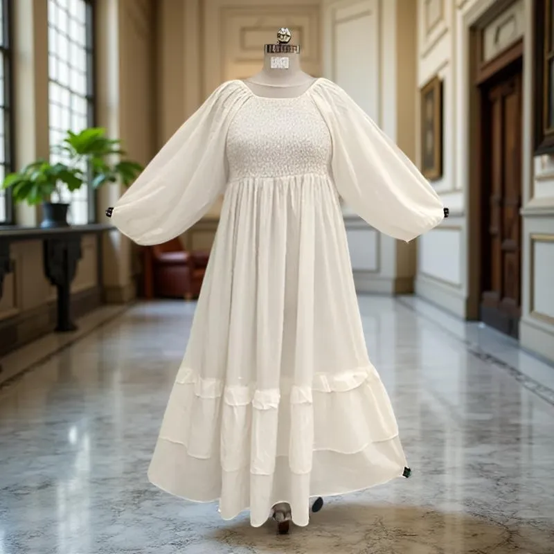 Cotton Jalabiya Dress Effa White 01