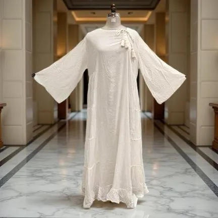 Cotton Jalabiya Dress Cindrella White Crystal 01