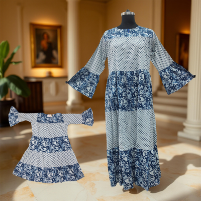Blue And White Moon Dress