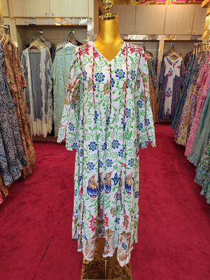 XS/S Meher Crystal Cotton Dress 54&quot; Long Jalabiya