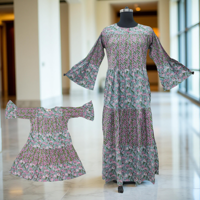 Gray And Pink Moon Dress