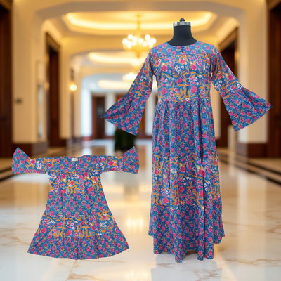Blue And Pink Moon Dress