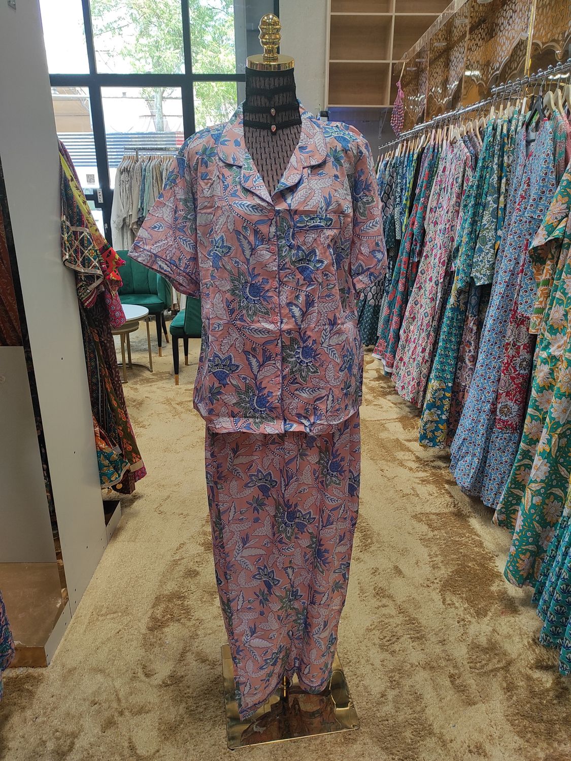 L/XL Cotton Pajamas Set Short sleeves