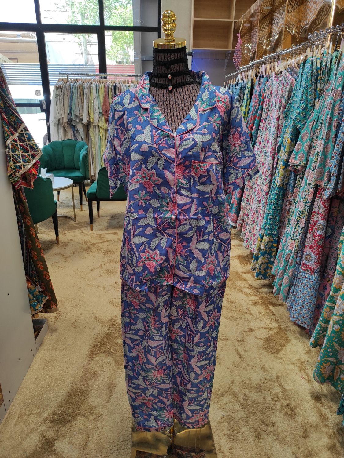 L/XL Cotton Pajamas Set Short sleeves