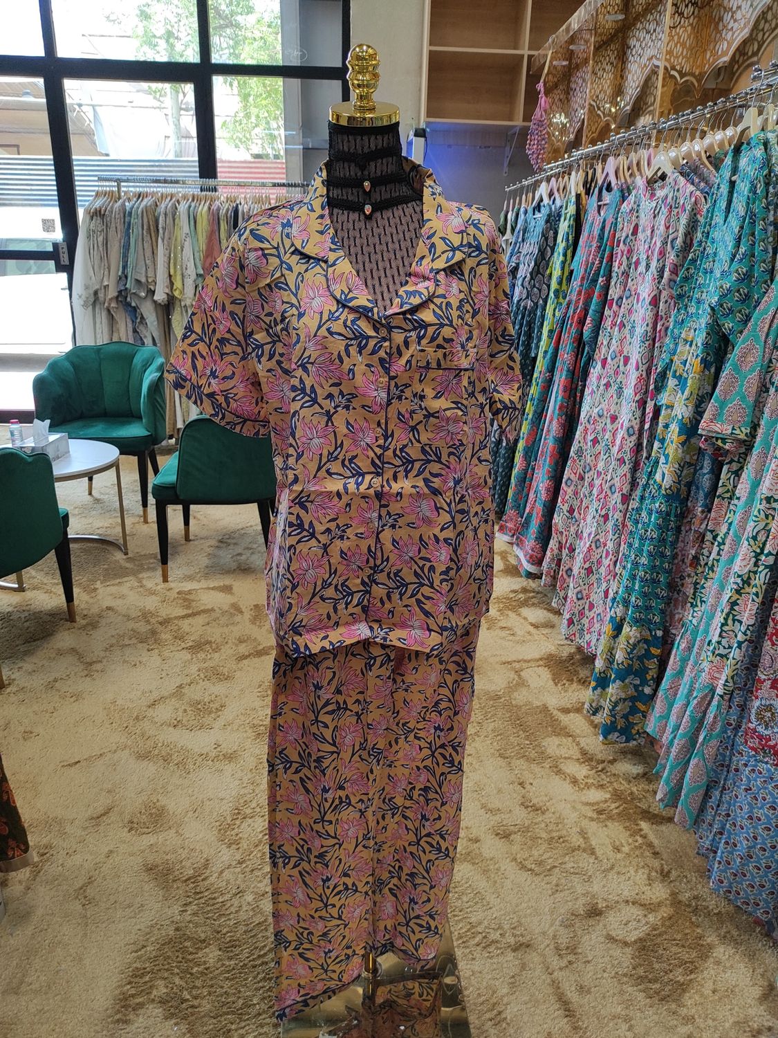 L/XL Cotton Pajamas Set Short sleeves