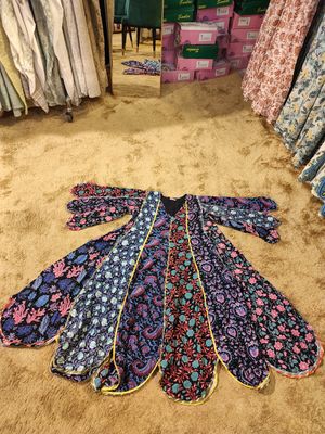 8-9 Year Meher Crystal Printed Cotton Girls Dress 42&quot;Long Jalabiya