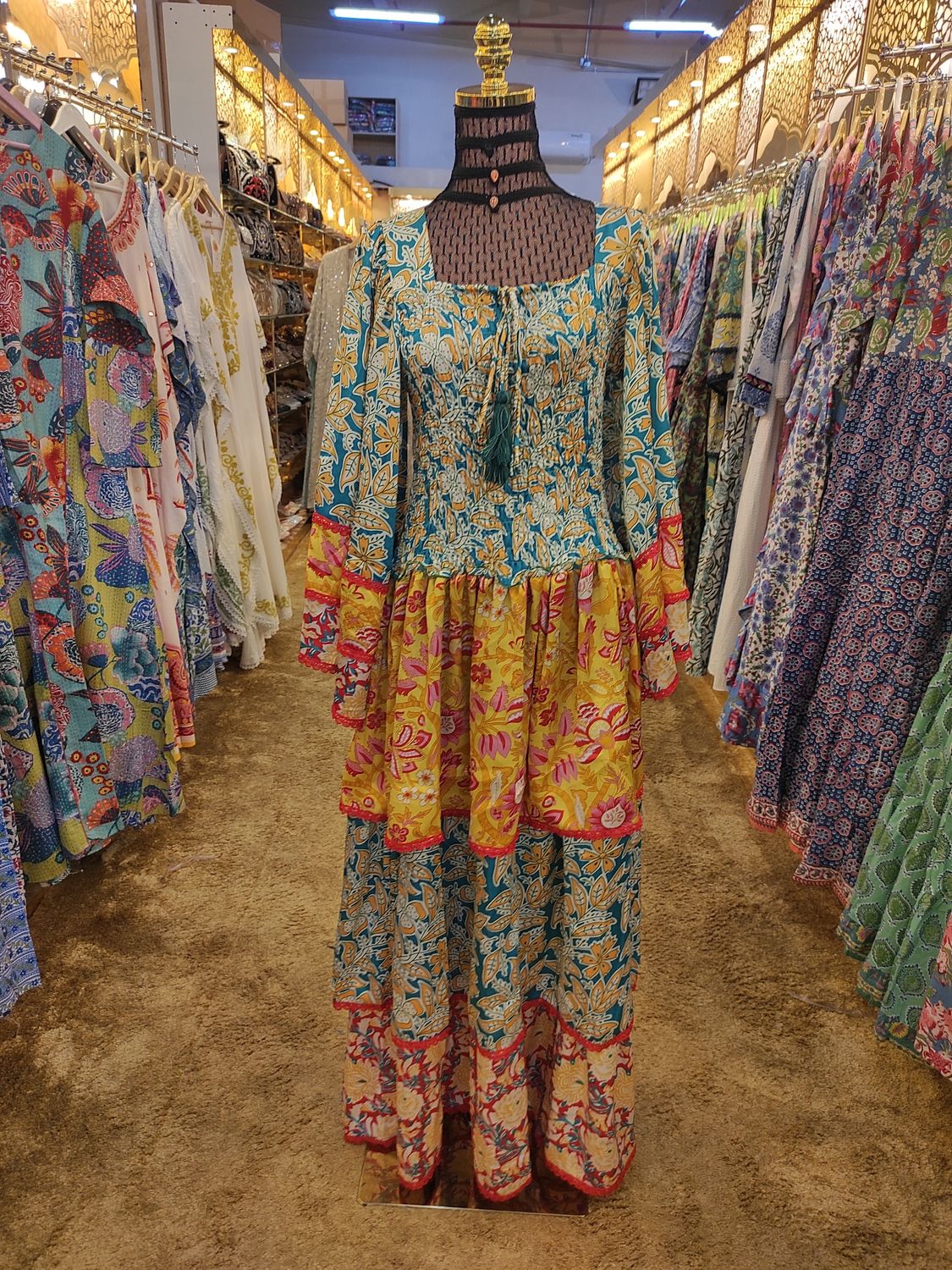 S/M  Rahima Silk Dress 57&quot; Long Jalabiya