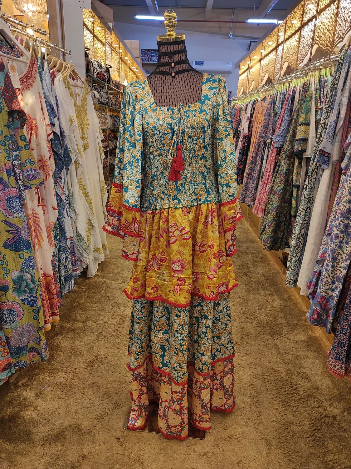 L/XL  Rahima Silk Dress 57&quot; Long Jalabiya