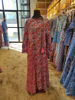 2XL/3XL Cindrella Printed Cotton Dress 57&quot; Long Jalabiya
