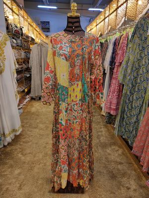 S/M Cindrella Printed Cotton Dress 57&quot; Long Jalabiya