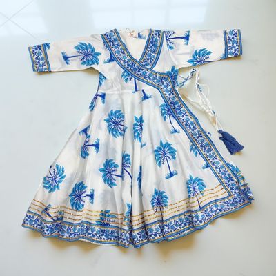 4-5 Year Priam Printed Cotton Girls Dress 34&quot; Long Jalabiya