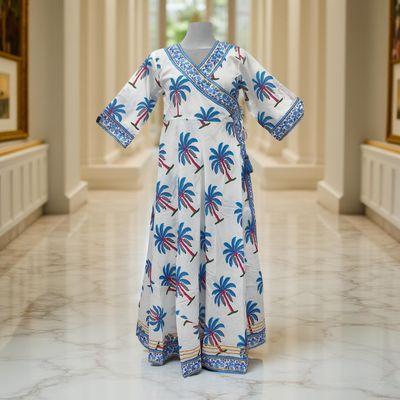 XS/S Priam  Printed Cotton Dress 54&quot; Long Jalabiya