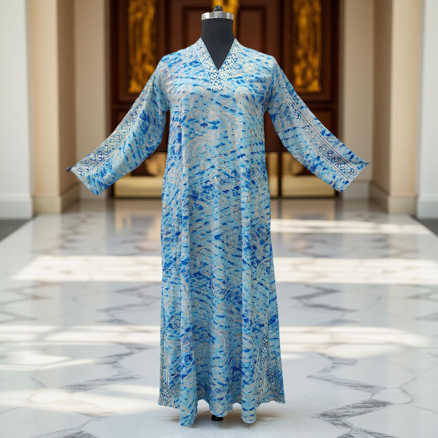 S/M Teena silk  Dress 57&quot; Long Jalabiya