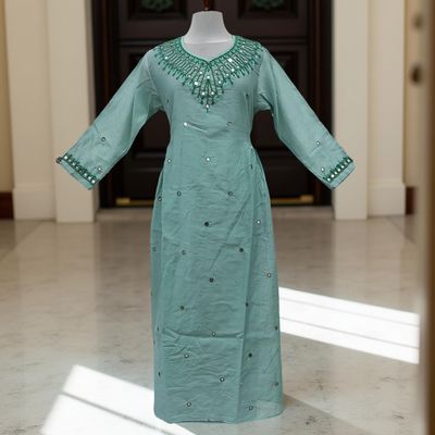 S/M Special Printed Cotton Dress 56&quot; Long Jalabiya