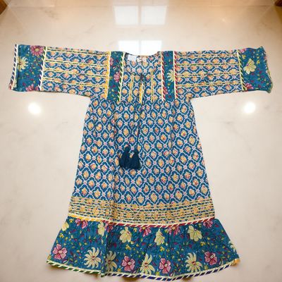 6-7  Ebrah  Printed Cotton Dress 36&quot; Long Jalabiya