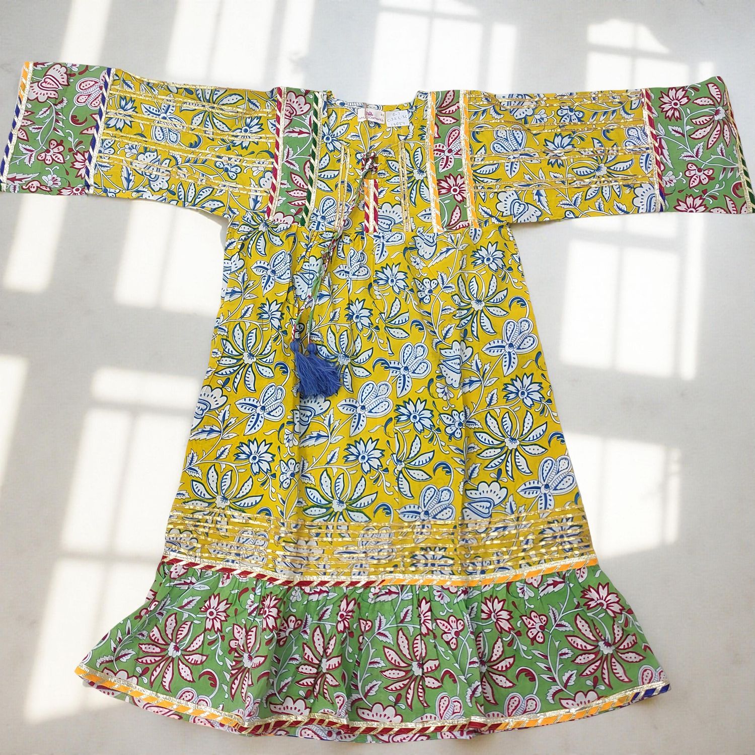6-7 Year Ebrah  Printed Cotton Dress 36&quot; Long Jalabiya