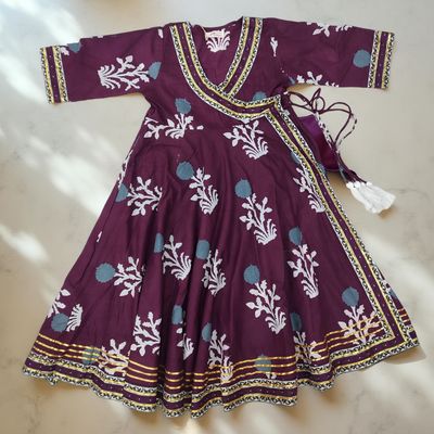 4-5 Year Priam Printed Cotton Girls Dress 34&quot; Long Jalabiya