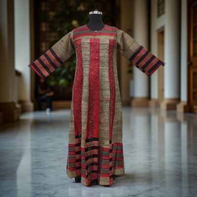 S/M Special Crystal Printed Cotton Dress 57&quot; Long Jalabiya