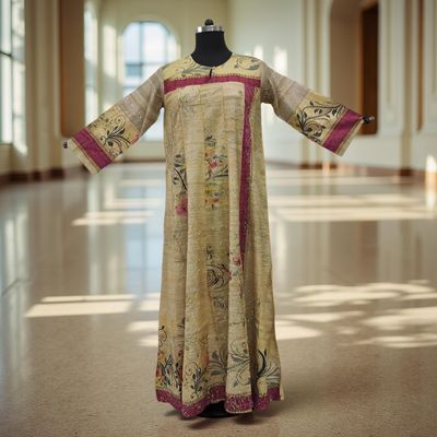 S/M Special Crystal Printed Cotton Dress 57&quot; Long Jalabiya