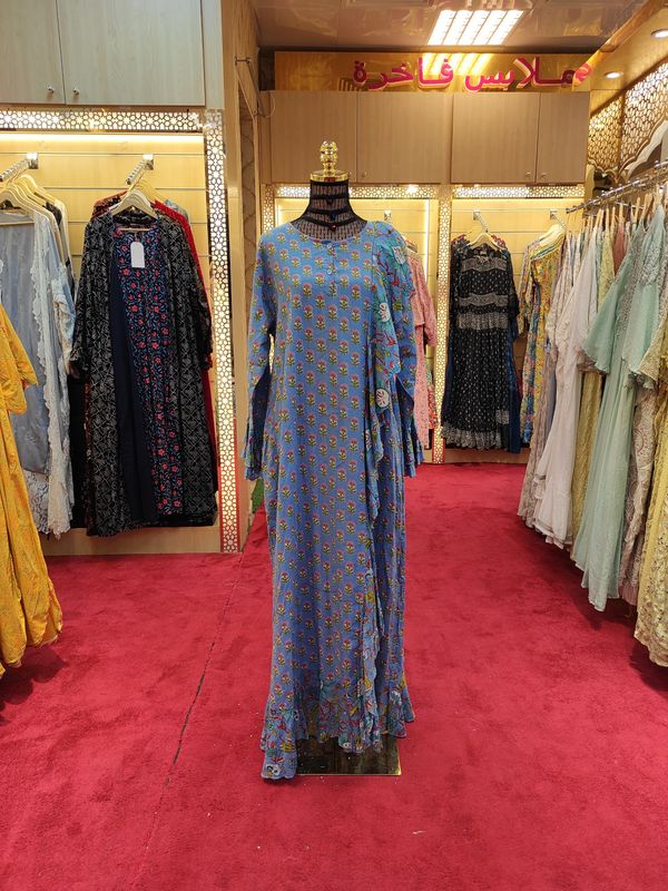 L/XL Princess Printed Cotton Dress 57&quot; Jalabiya