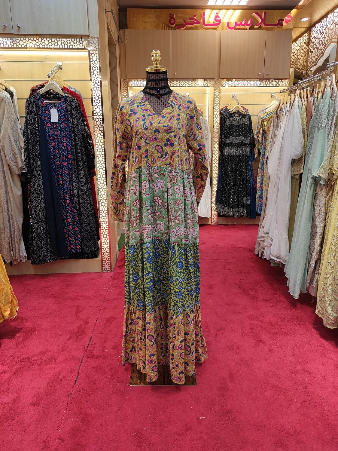 S/M Maldives Printed Cotton Dress 57&quot; Long Jalabiya