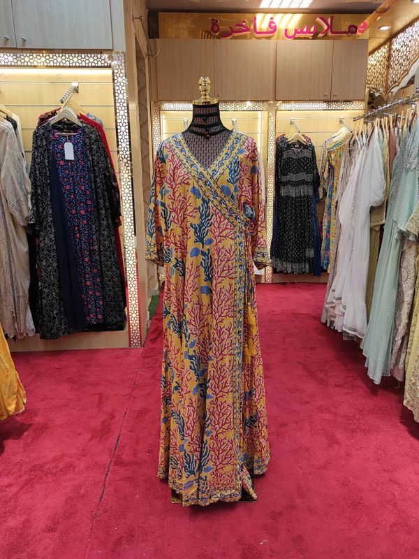 2XL/3XL Priam Printed Cotton Dress 57&quot; Long Jalabiya