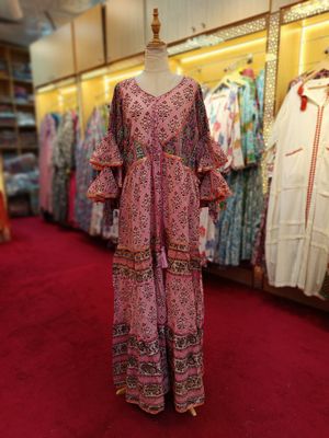 S/M Adeeba Crystal Cotton Dress 57&quot; Long Jalabiya