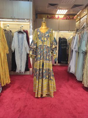 L/XL Adeeba Crystal Cotton Dress 57&quot; Long Jalabiya