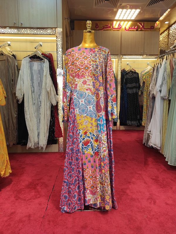 L/XL Cindrella crystal  Cotton Dress 57&quot; Long Jalabiya