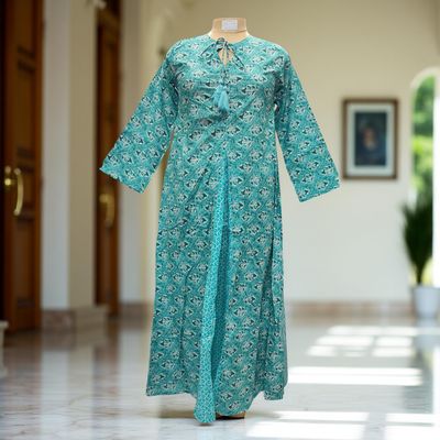 XS-S Nobila Printed Cotton Dress 54&quot; Long Jalabiya