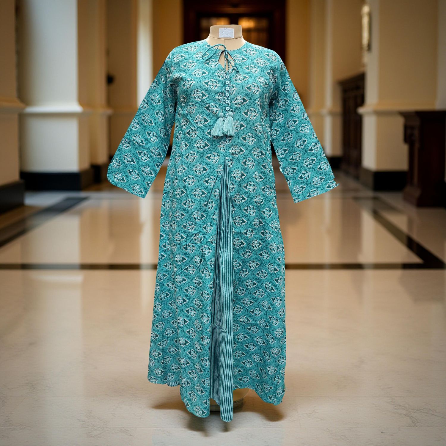 S/M Nobila Printed Cotton Dress 57&quot; Long Jalabiya
