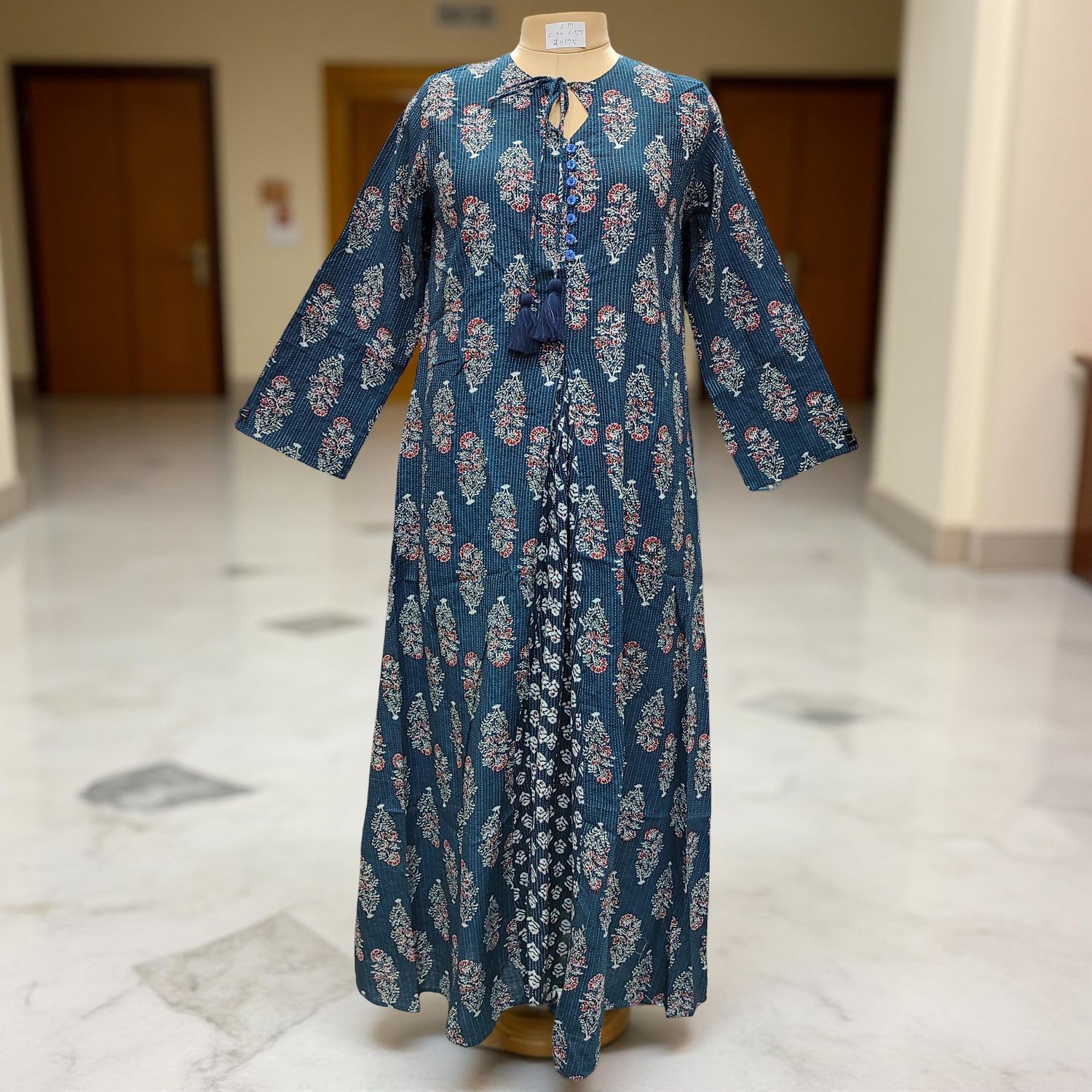 S/M Nobila Printed Cotton Dress 57&quot; Long Jalabiya