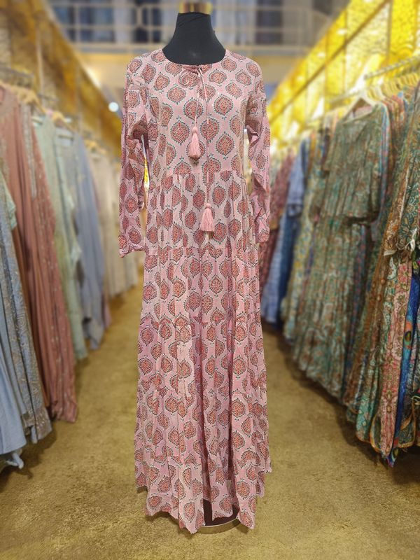 S/M Razia Crystal Cotton  Dress 57&quot; Long Jalabiya