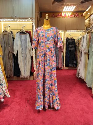 S/M Special Multi Printed Cotton Dress 57&quot; Long Jalabiya