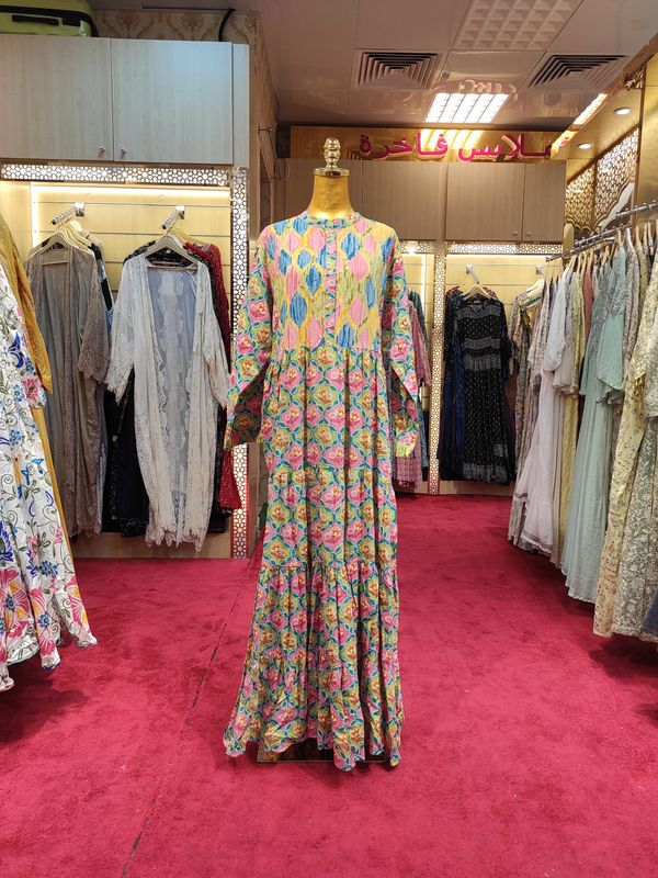 L/XL Safia Cotton Dress 57&quot; Long Jalabiya
