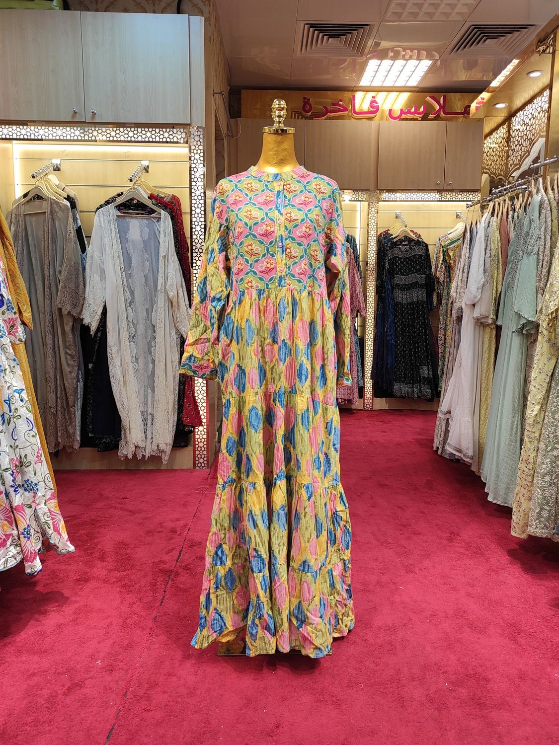 L/XL Safia Cotton Dress 57&quot; Long Jalabiya
