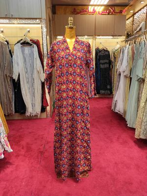 S/M Teena  Printed Cotton Dress 57&quot; Long Jalabiya