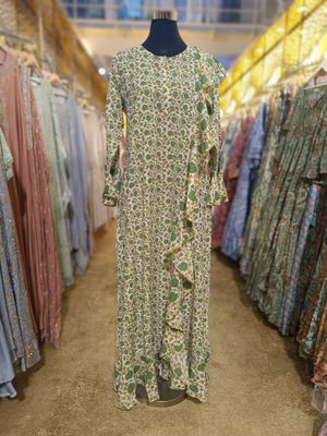 L/XL Princess Printed Cotton Dress 57&quot; Jalabiya