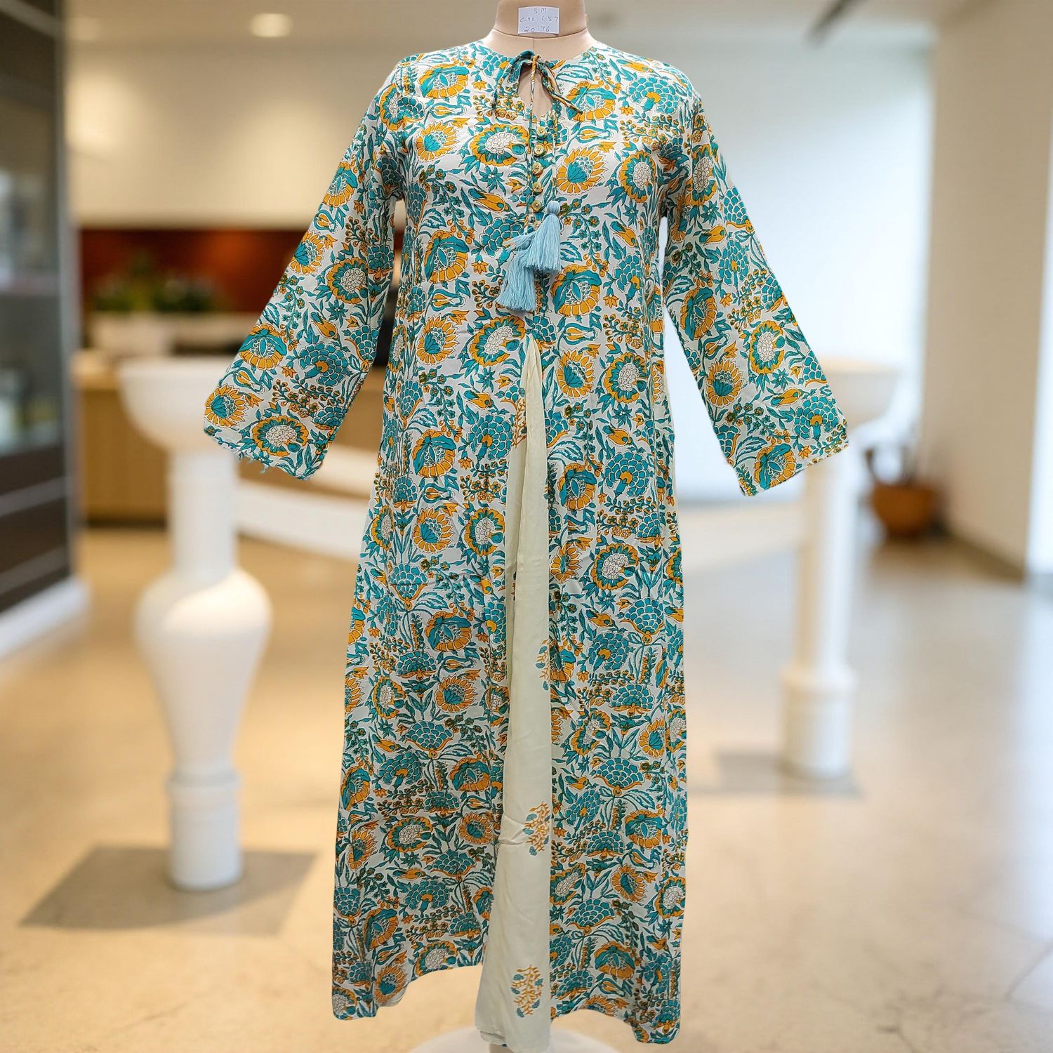 S/M Nobila Printed Cotton Dress 57&quot; Long Jalabiya